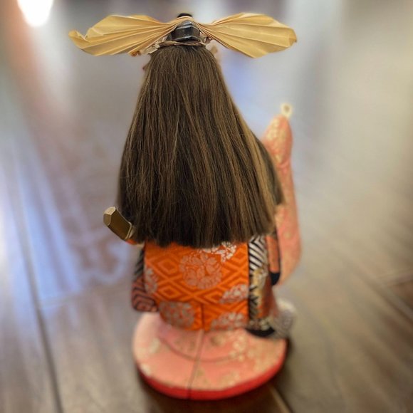 Vintage handmade Warrior doll in Kimekomi style  Very Rare Antique Japanese Kimekomi Doll of Noble Warrior
